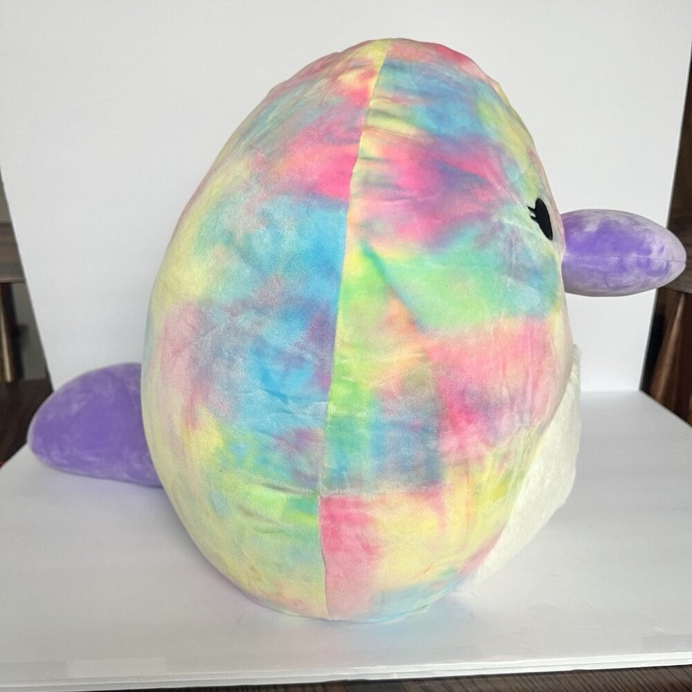 Squishmallow "Brindall" 16” Rainbow Tie Dye Platypus 2022 Kelly Toys New w/ Tag - Picture 3 of 7